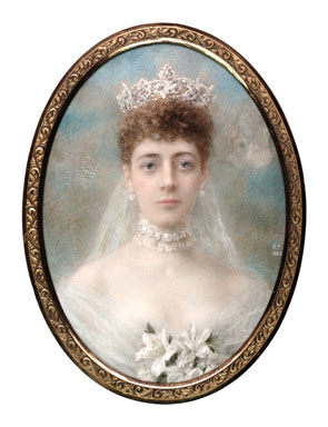 Alexandra, Princess of Wales, wearing a diamond tiara, by Charles Turrell, 1884.